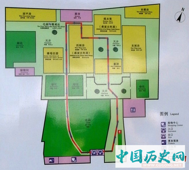丰镐房平面示意图。黄色部分是丰镐房的主要建筑。传说中的“天下第一钉子户”位于右下角空白处