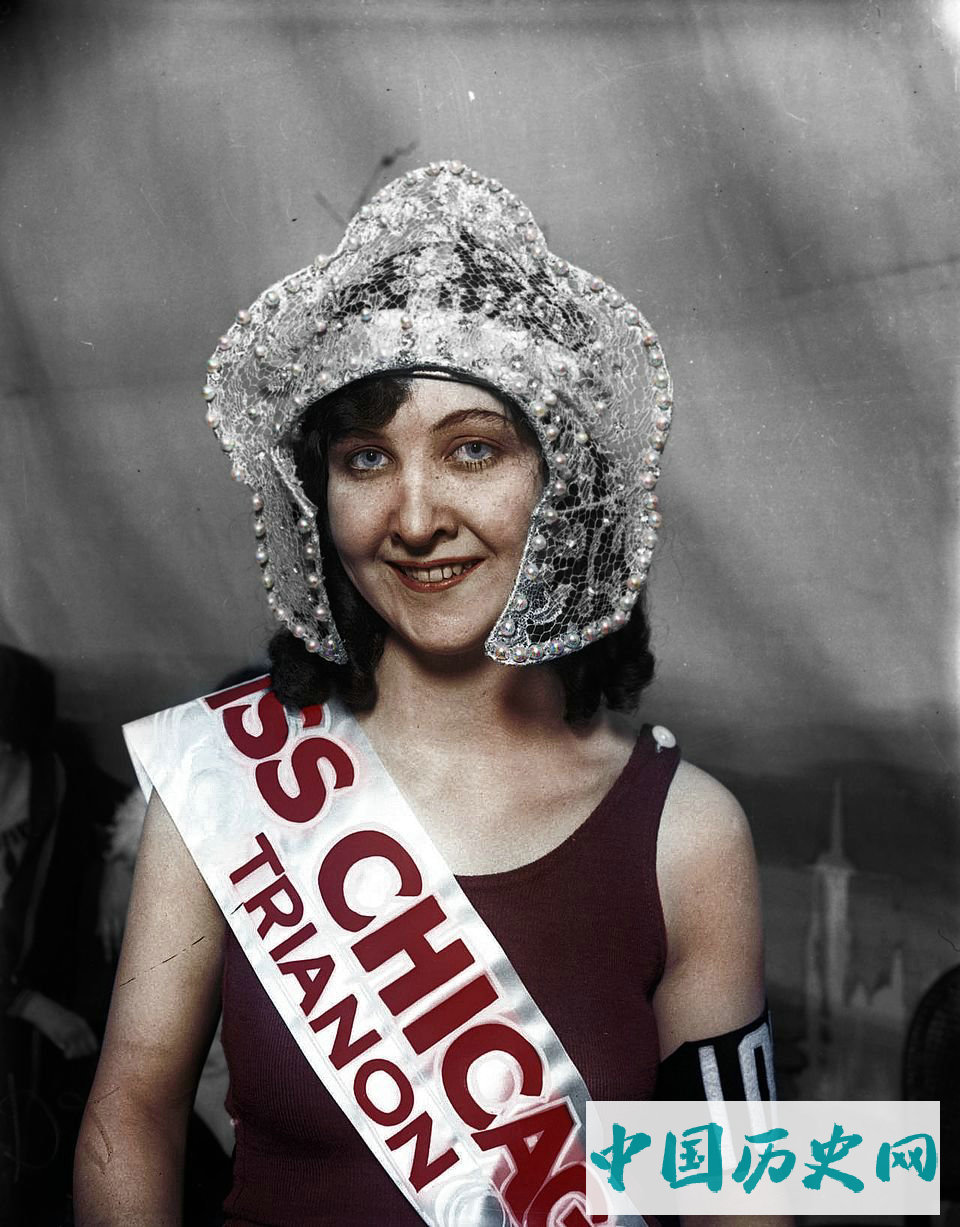 美国百年前选美小姐罕见彩色照片:年轻时尚又漂亮，身材简直完美