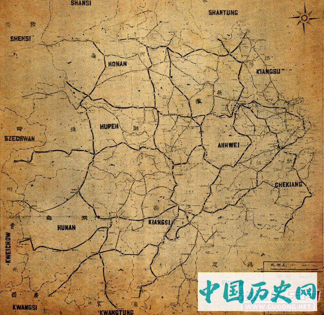 国民政府“七省联络公路”示意图，全国经济委员会/绘制