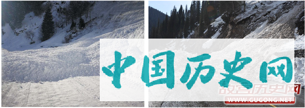 图5 2017年G218同一个地点冬季发生的干雪崩和春季发生的湿雪崩