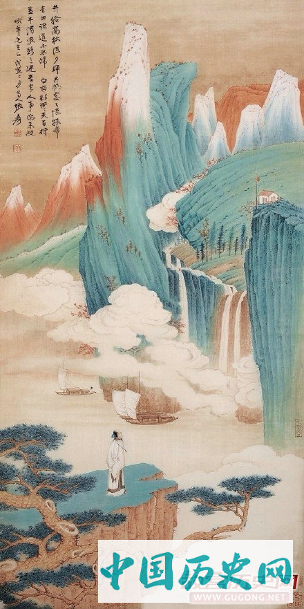 张大千山水画，张大千山水画作欣赏