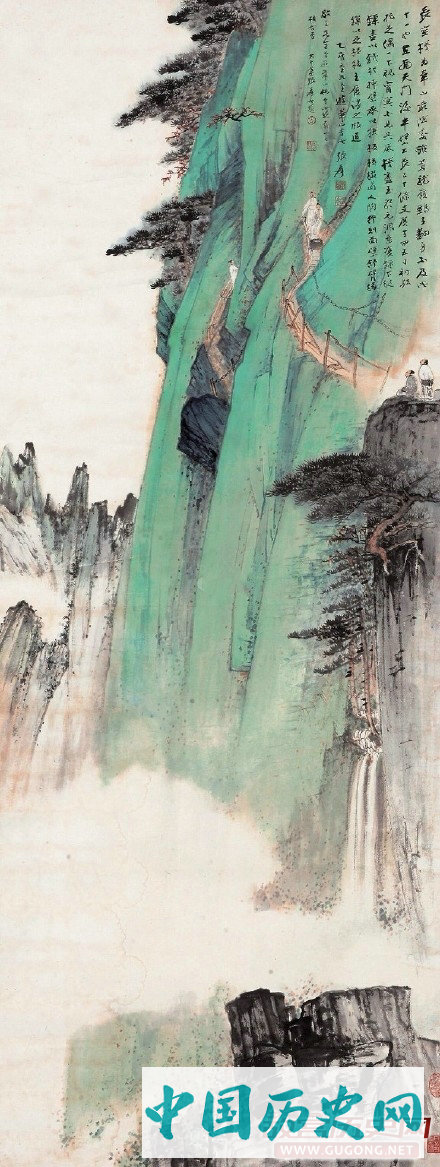 张大千山水画，张大千山水画作欣赏