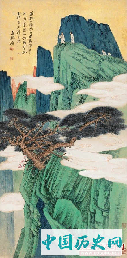 张大千山水画，张大千山水画作欣赏