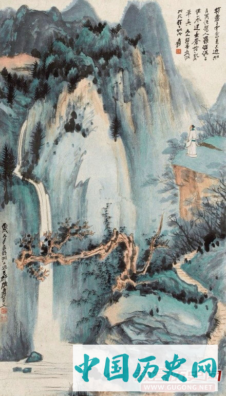 张大千山水画，张大千山水画作欣赏