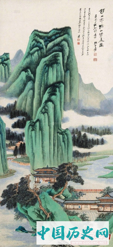 张大千山水画，张大千山水画作欣赏