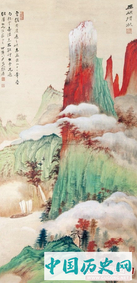 张大千山水画，张大千山水画作欣赏