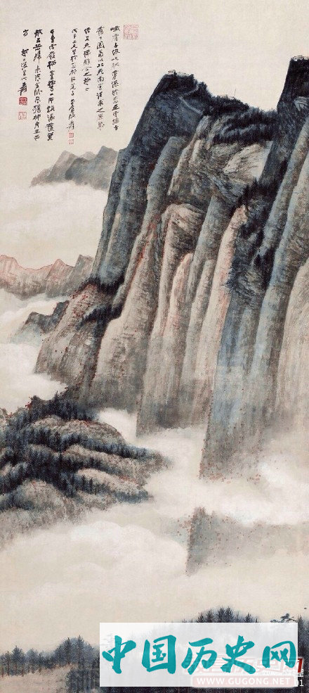 张大千作品《峨嵋金顶图》