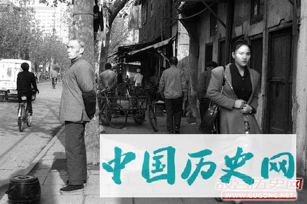 上海老照片：1990年代的老街 上海斜土路鲁班路