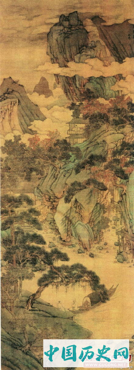 明代沈周《云际停舟图》