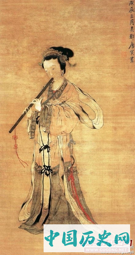明代唐寅《吹箫图》