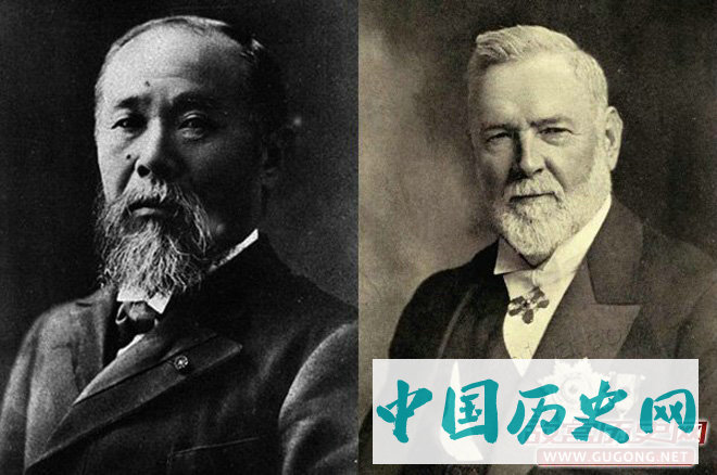 左：日本政治家伊藤博文；右：英国传教士李提摩太。此二人深度参与了戊戌年康党的“中日合邦”计划