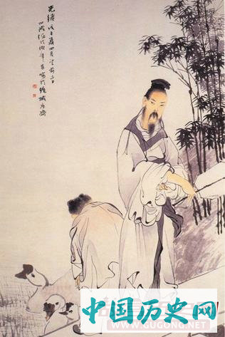 东晋的王羲之成“东床快婿”因露肚皮吃东西