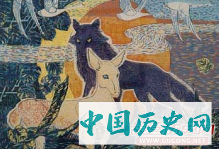 苍狼白鹿是蒙古人远古的图腾观念，描述了蒙古民族的起源故事