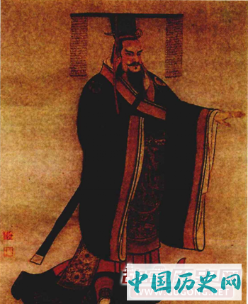 图5：刘旦宅晚年为郭志坤之《秦始皇大传》一书所绘制的“秦始皇像”